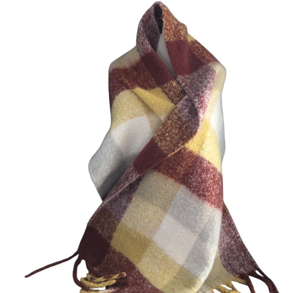 Steve Madden Shawl Scarf Womens Ivory Orange Muffler Blanket Wrap Fringe NWTs